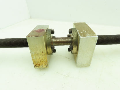 Manual Handwheel Linear Guide Bearing Block Ball Screw 3/4" Dia 21"L