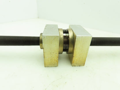 Manual Linear Guide Bearing Block Ball Screw 3/4" Dia 21"L