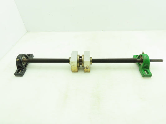Manual Linear Guide Bearing Block Ball Screw 3/4" Dia 21"L