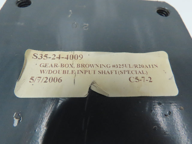 Morse 325UR20 Worm Gear Speed Reducer 20:1 Ratio 3.7Hp 87 RPM L/R Dual Input