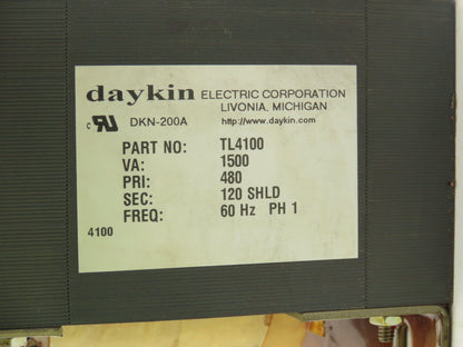 Daykin OMDGTB-03 Step-Down Transformer 1500VA 480V To 120V Disconnect