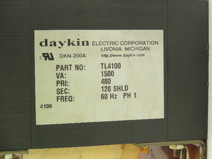 Daykin OMDGTB-03 Step-Down Transformer 1500VA 480V To 120V Disconnect