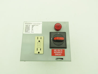 Daykin OMDGTA-03 Step-Down Transformer 1500VA 480V To 120V GFI Outlet Disconnect