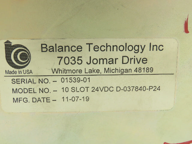 Balance Technology D-037840-P24 PLC 10 Slot Rack 24VDC Power Supply