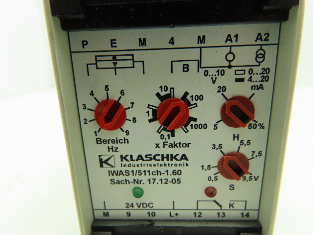 Klaschka IWAS 1/511 Electronic Speed Monitor Controller 24 VDC