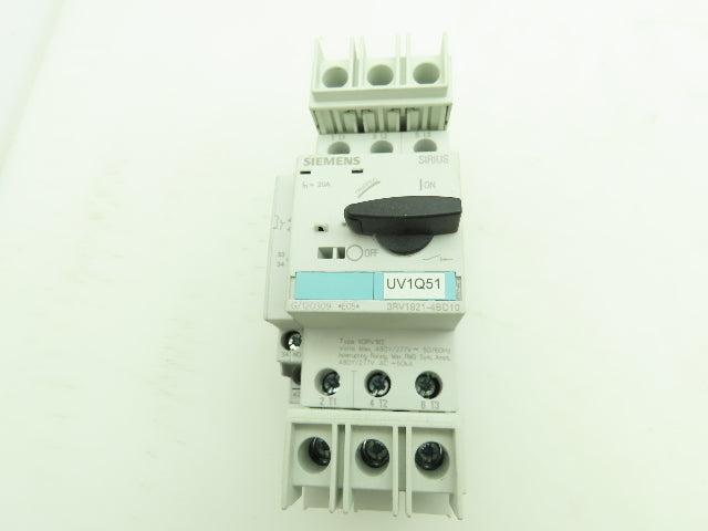 Siemens 3RV1821-4BD10 Circuit Breaker 3Ph 20A 480V Din Rail Mount