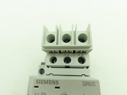 Siemens 3RV1821-4BD10 Circuit Breaker 3Ph 20A 480V Din Rail Mount