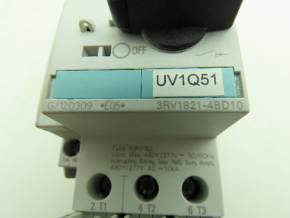 Siemens 3RV1821-4BD10 Circuit Breaker 3Ph 20A 480V Din Rail Mount