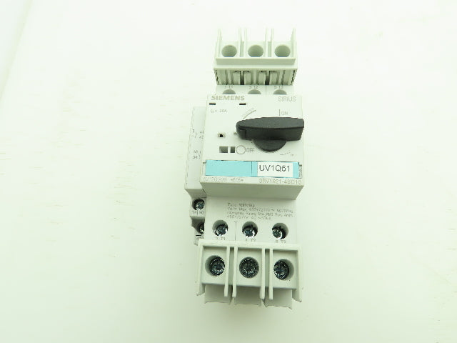 Siemens 3RV1821-4BD10 Circuit Breaker 3Ph 20A 480V Din Rail Mount