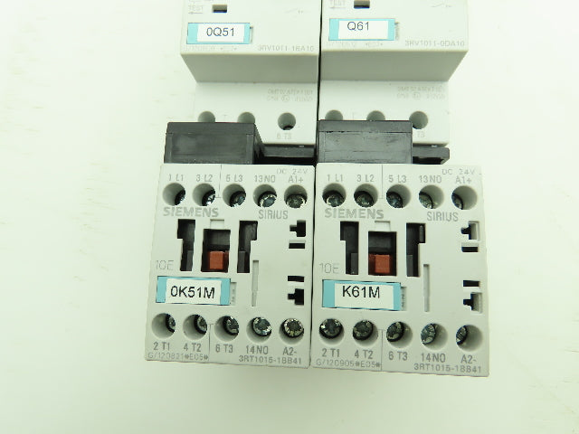 Siemens 3RV1011-0DA10 Motor Starter Contactor Breaker Setup 600V 3Ph 24V Coil