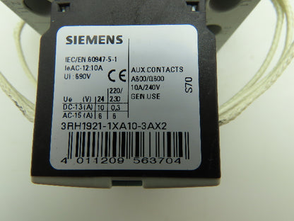 Siemens 3RT1627-1A Motor Starter Contactor Aux Contacts 690V 36A 3Ph 230V Coil