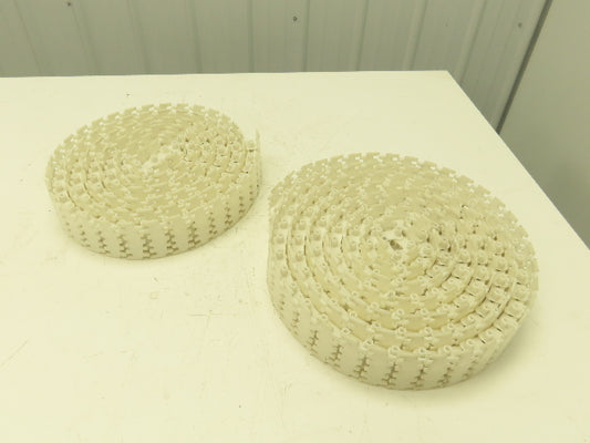 Rexroth 3"x 26' VarioFlow Curve Conveyor Flexible Chain POM Plastic White 2pcs