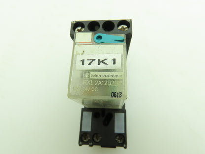 Telemecanique RXL2A12B2BD Ice Cube Relay and Socket 2 Pole 24VDC Lot of 2
