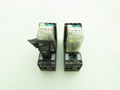 Telemecanique RXL2A12B2BD Ice Cube Relay and Socket 2 Pole 24VDC Lot of 2