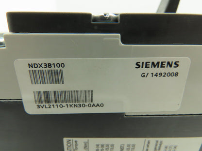 Siemens NDX3B100 Circuit Breaker NDGA 3Ph 100A 600V