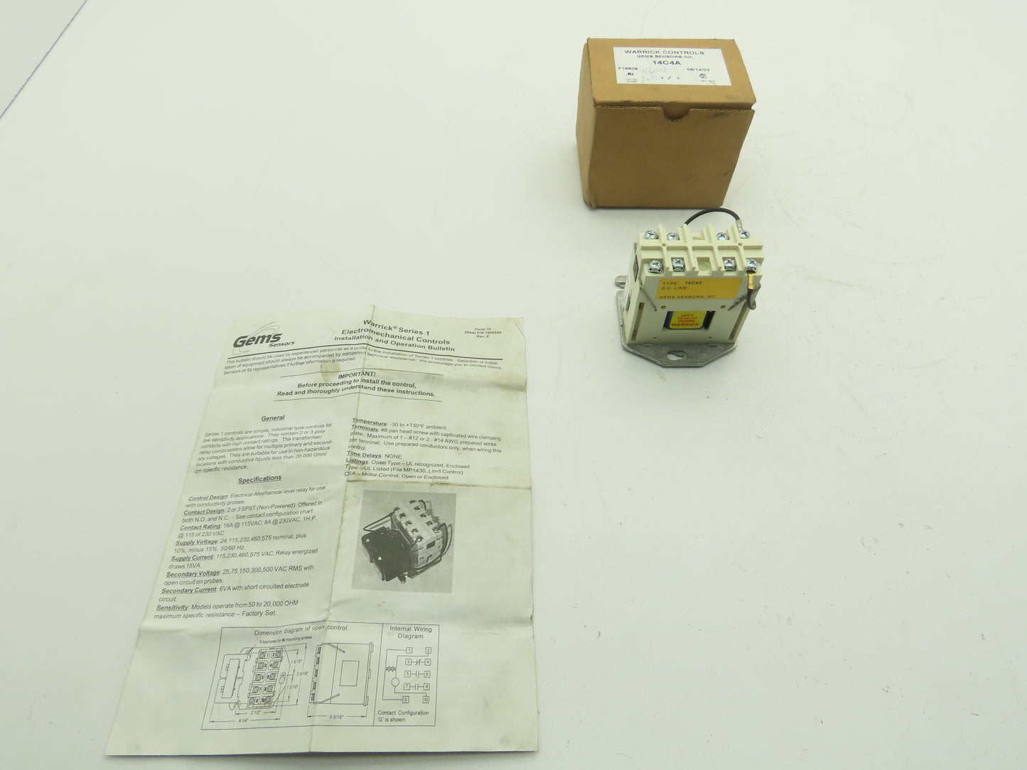 Warrick Controls 14C4A Control Relay 460V Coil 16A 2NO
