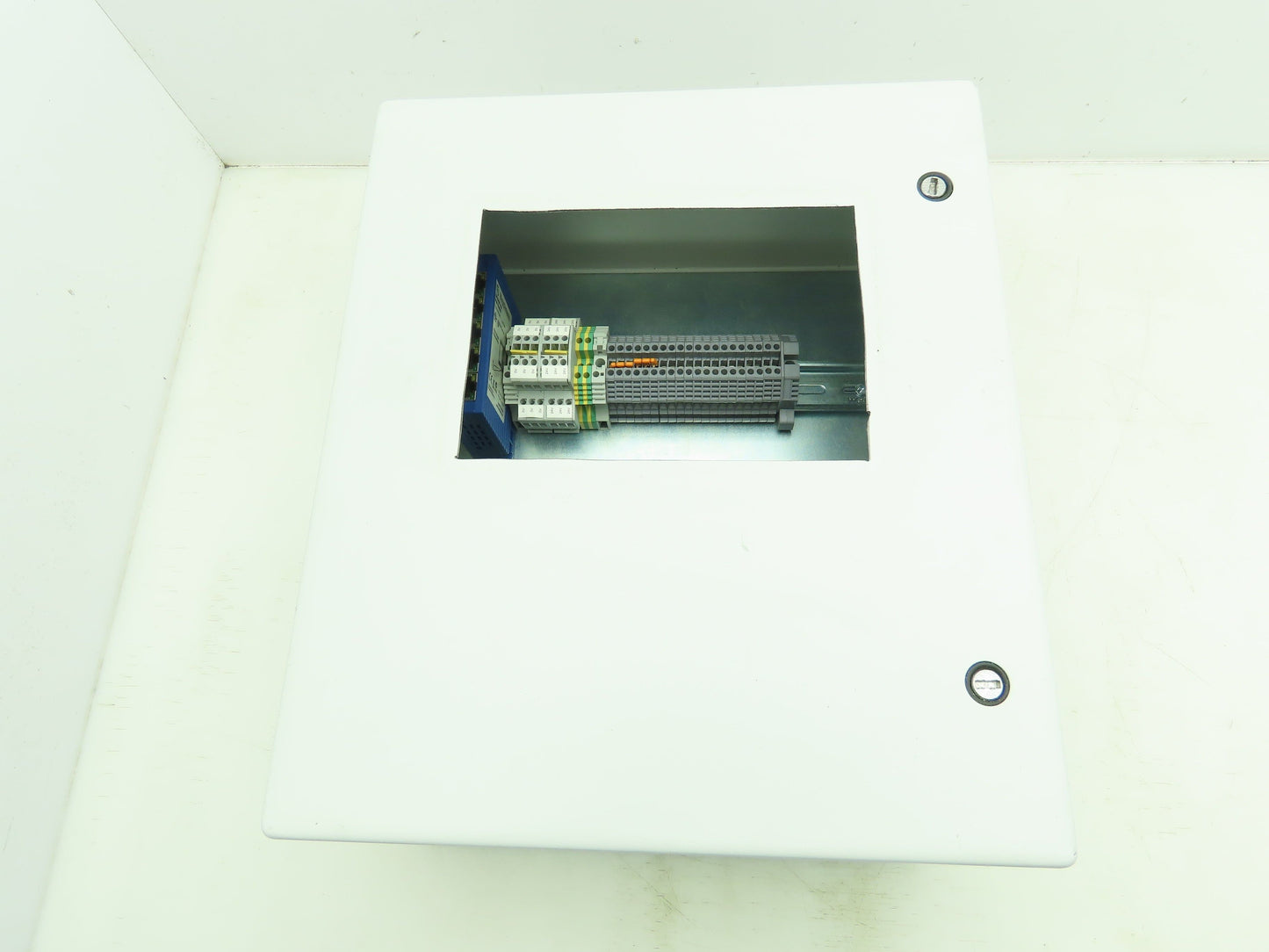 Hoffman A1412CHFL Electrical Enclosure 14x12x6" Terminal Blocks 7x5" Cutout