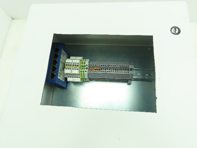 Hoffman A1412CHFL Electrical Enclosure 14x12x6" Terminal Blocks 7x5" Cutout