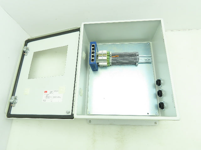 Hoffman A1412CHFL Electrical Enclosure 14x12x6" Terminal Blocks 7x5" Cutout