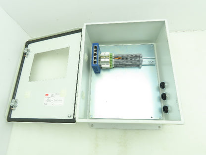 Hoffman A1412CHFL Electrical Enclosure 14x12x6" Terminal Blocks 7x5" Cutout