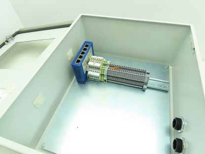 Hoffman A1412CHFL Electrical Enclosure 14x12x6" Terminal Blocks 7x5" Cutout