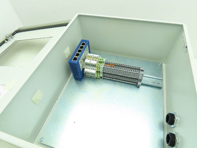 Hoffman A1412CHFL Electrical Enclosure 14x12x6" Terminal Blocks 7x5" Cutout