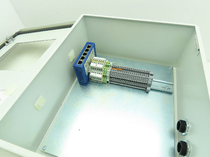 Hoffman A1412CHFL Electrical Enclosure 14x12x6" Terminal Blocks 7x5" Cutout