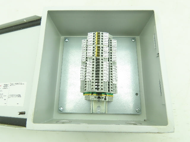 Hoffman A808CHFL Electrical Enclosure 8x8x4" Allen Bradley Terminal Blocks x20