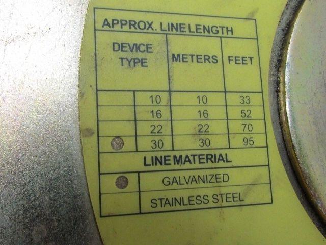 Dyna-Lock 506208 Self Retracting 95' Galv Wire Rope Lanyard 400lb WLL lifeline