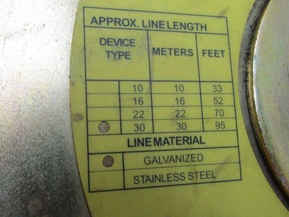 Dyna-Lock 506208 Self Retracting 95' Galv Wire Rope Lanyard 400lb WLL lifeline