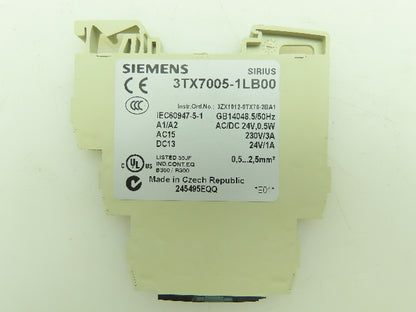 Siemens 3TX7005-1LB00 Sirius Interface Relay 24VDC Coil 230V 3A Rating