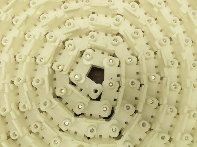Rexroth VarioFlow Curve Conveyor Flexible Chain POM Plastic 3"x 60' White