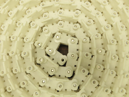 Rexroth VarioFlow Curve Conveyor Flexible Chain POM Plastic 3"x 60' White