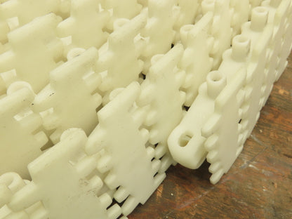 Rexroth VarioFlow Curve Conveyor Flexible Chain POM Plastic 3"x 60' White