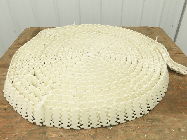 Rexroth VarioFlow Curve Conveyor Flexible Chain POM Plastic 3"x 60' White
