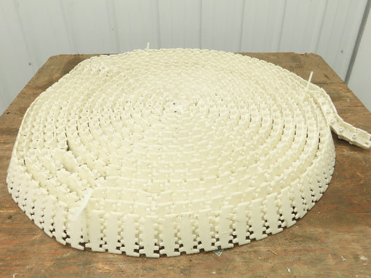 Rexroth VarioFlow Curve Conveyor Flexible Chain POM Plastic 3"x 60' White