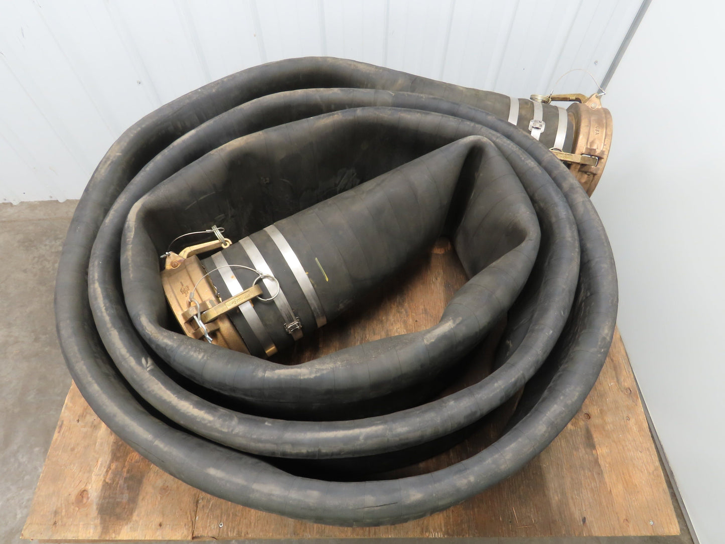 8"x 25' Rubber Nylon Suction Hose Female PT 80C Brass Camlock Coupling
