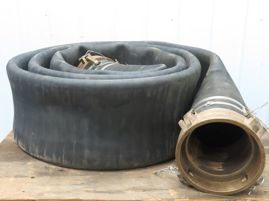 8"x 25' Rubber Nylon Suction Hose Female PT 80C Brass Camlock Coupling