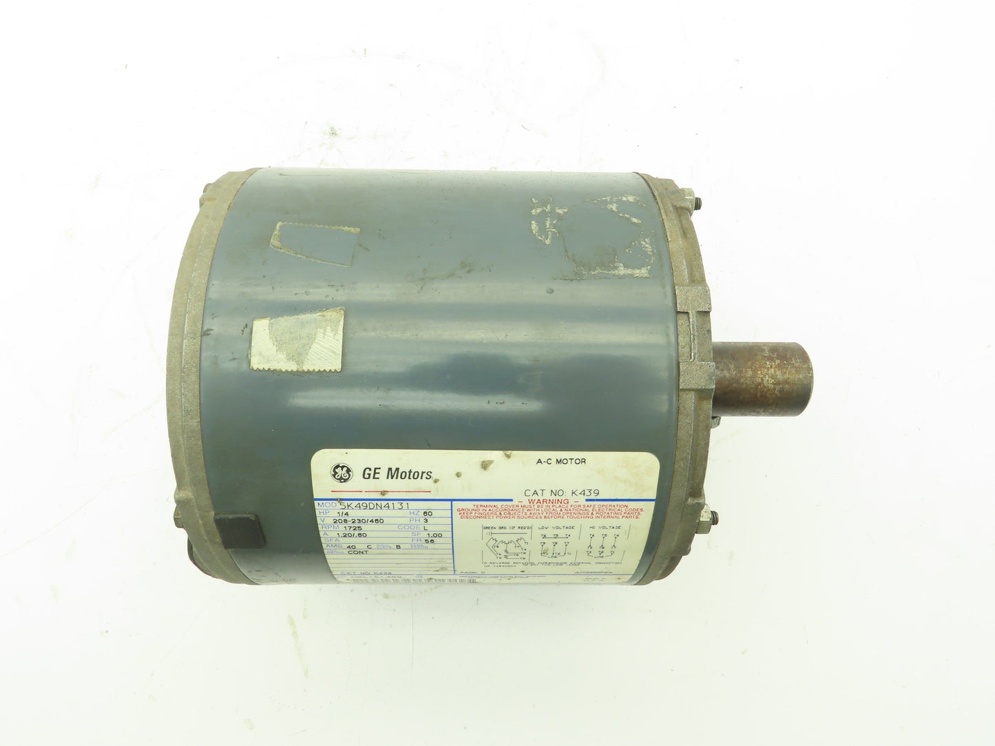GE 5K49DN4131 AC Motor 1/4Hp 1725 RPM 208-230/460V 3PH TENV K439