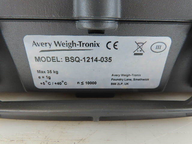 Avery Weigh Tronix BSQ-1214-035 BSQ Bench Scale 35KG 77 LBS 18x12" Custom Top