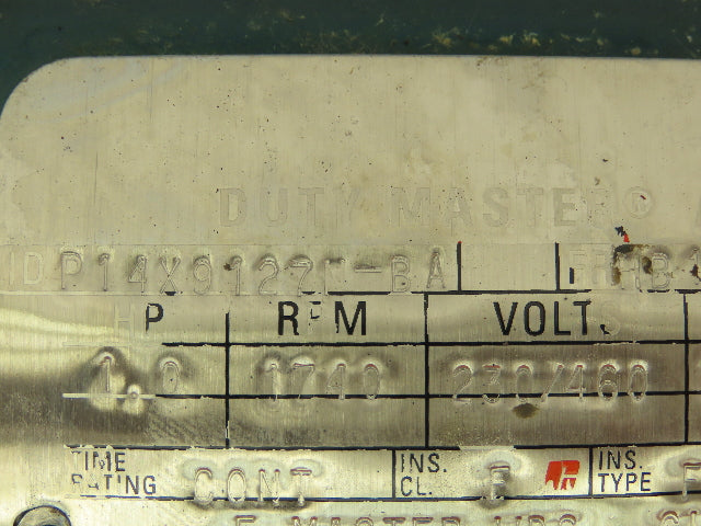 Reliance P14X9127N-BA Inverter Duty Master AC Motor 1Hp 1740 RPM 460V 3PH 143TC