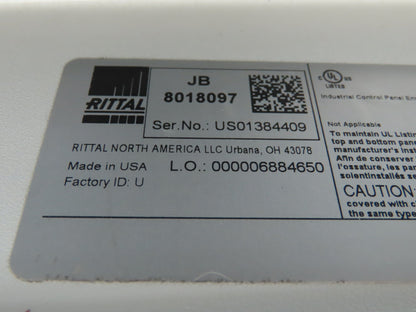 Rittal 8018097 Electrical Enclosure Carbon Steel 10x8x4" JIC Box Terminal Block