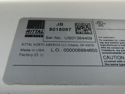 Rittal 8018097 Electrical Enclosure Carbon Steel 10x8x4" JIC Box Terminal Block