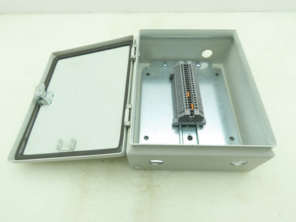 Rittal 8018097 Electrical Enclosure Carbon Steel 10x8x4" JIC Box Terminal Block
