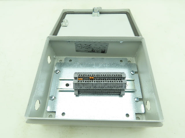 Rittal 8018097 Electrical Enclosure Carbon Steel 10x8x4" JIC Box Terminal Block