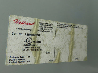 Hoffman A10R86HCR Electrical Enclosure Rainproof Metal Junction JIC 10x8x6" 3R