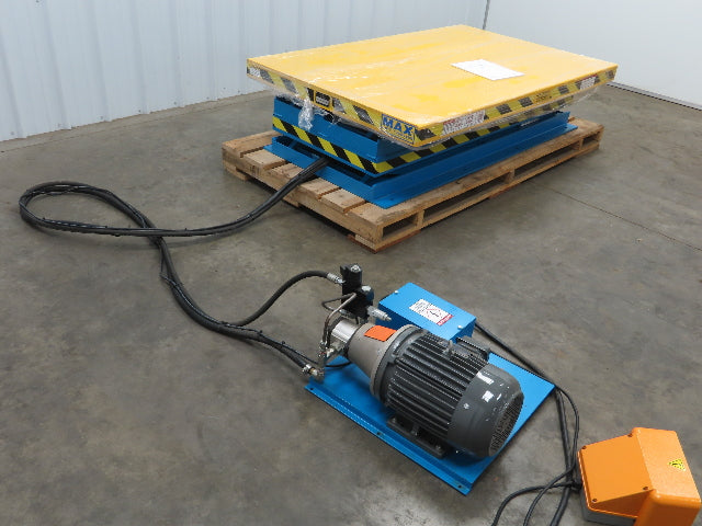 Max LPT-035-96XXH 3500LBS Hydraulic Lift Table Double Scissor 8' Travel 111" Max