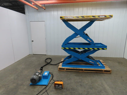 Max LPT-035-96XXH 3500LBS Hydraulic Lift Table Double Scissor 8' Travel 111" Max