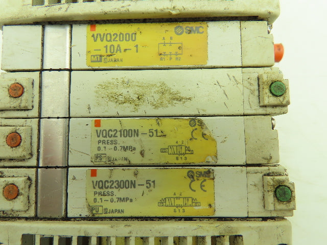 SMC VQC2100N-51 / VQC2300N-51 Pneumatic Solenoid Valve 4-Station Manifold Block