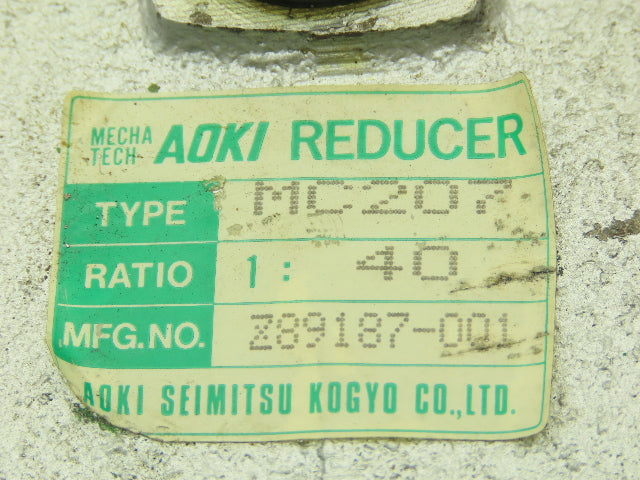 Aoki Seimitsu MC207 Speed Reducer Gearbox 40:1 Ratio 28mm LH Output